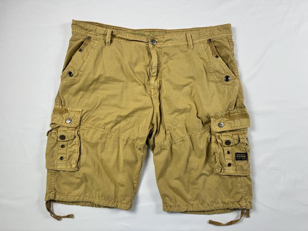 Galaxy by Harvic Originals Raw Denim Cargo Shorts Mens 42 Khaki 12" Inseam